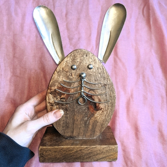 Wooden Home Decor Bunny Statue - Picture 6 of 6